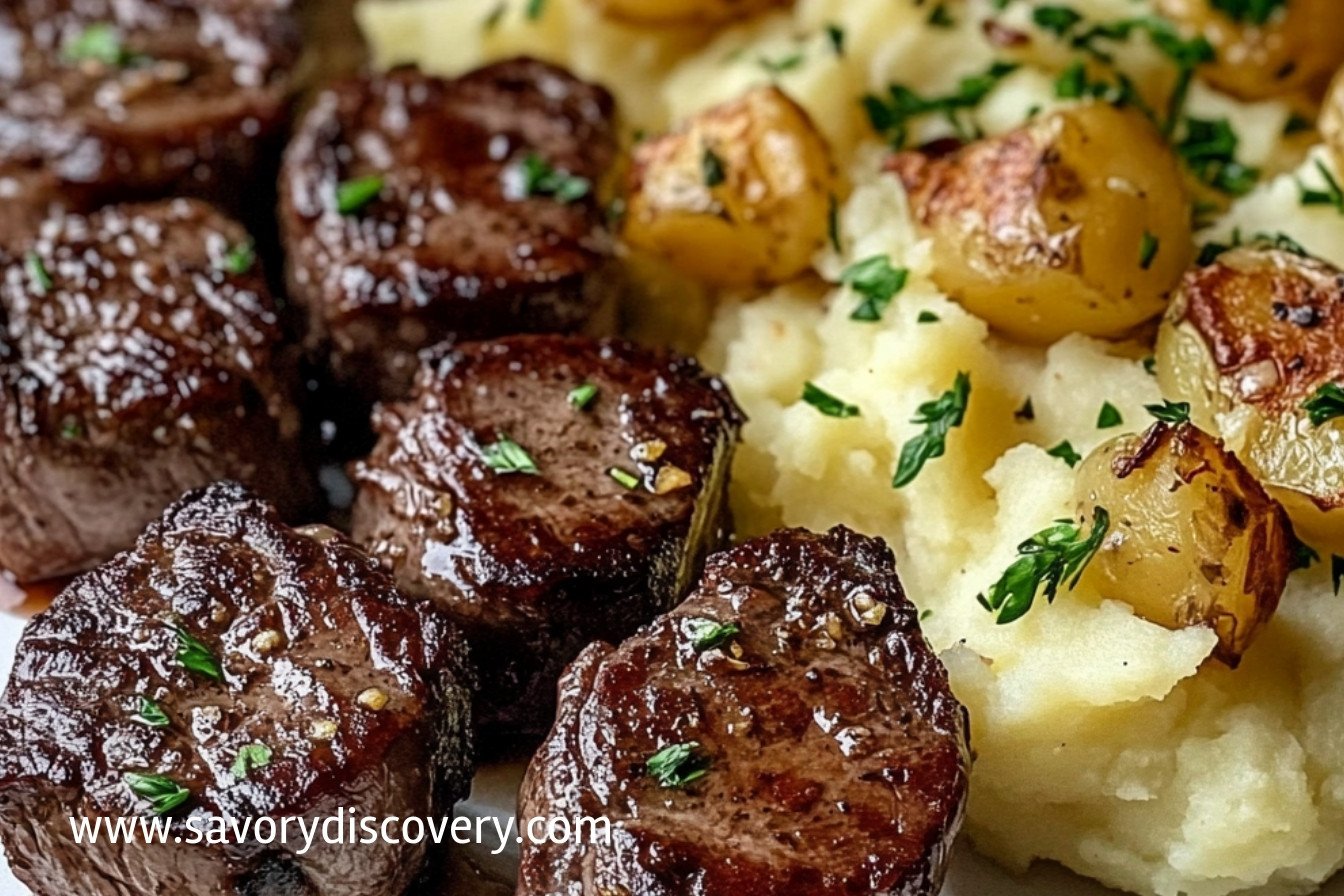 Bouchées de steak au beurre à l'ail