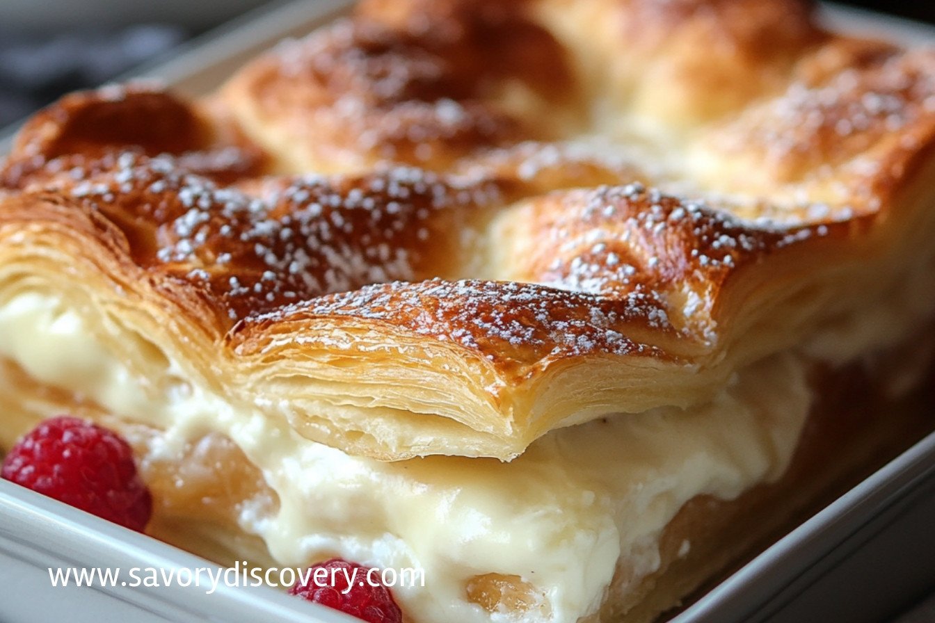 Casserole de cheesecake aux rouleaux de croissant
