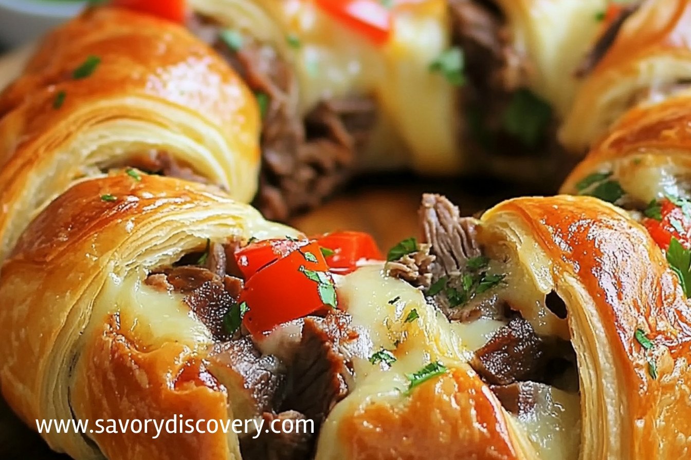 Couronne de crescent au cheesesteak de Philly