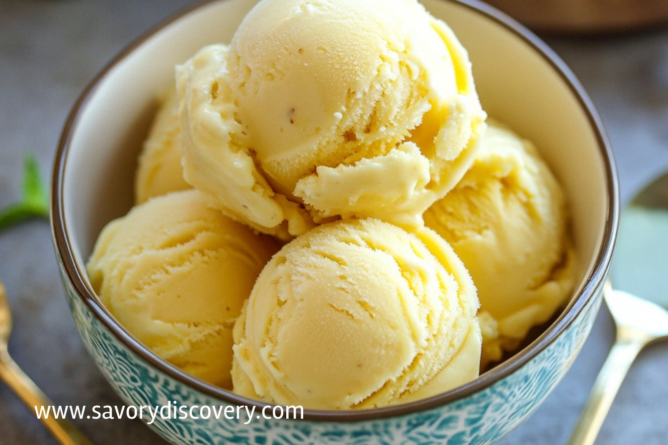 Crème glacée maison à l'ananas frais
