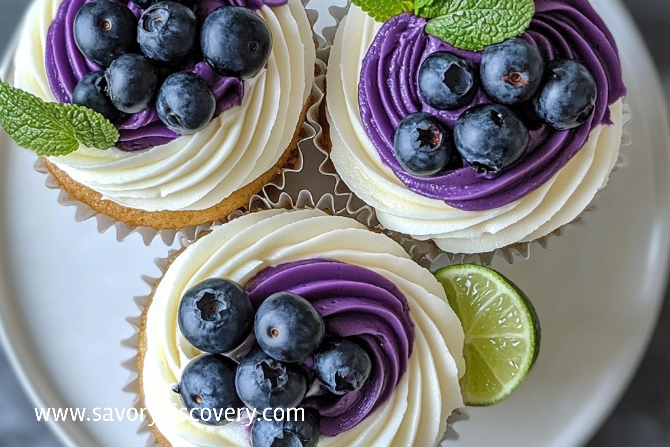 Cupcakes Cheesecake Myrtilles et Citron Vert