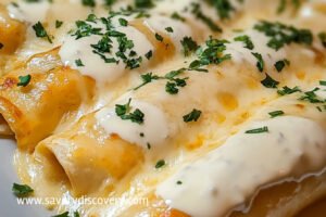 Enchiladas de poulet à la sauce blanche crémeuse
