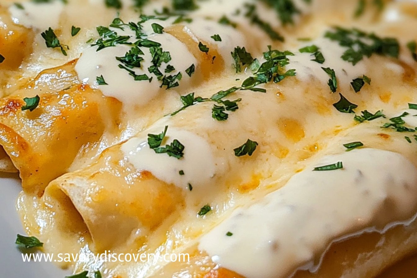 Enchiladas de poulet à la sauce blanche crémeuse