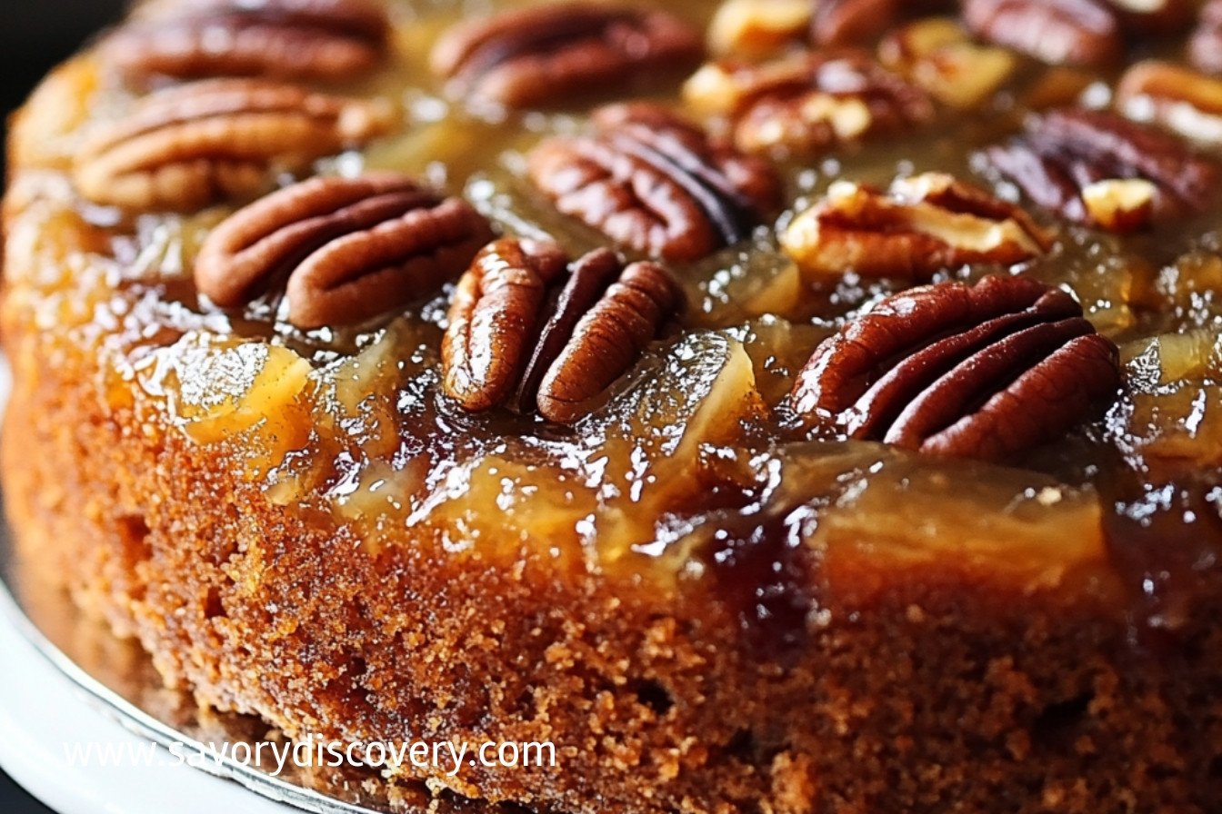 Gâteau renversé aux pacanes irrésistible et savoureux