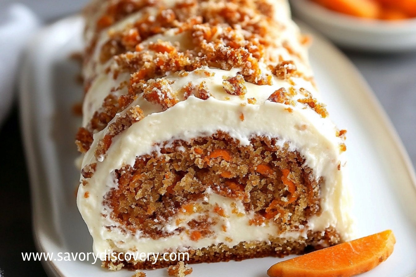 Gâteau roulé à la carotte et crème fraîche