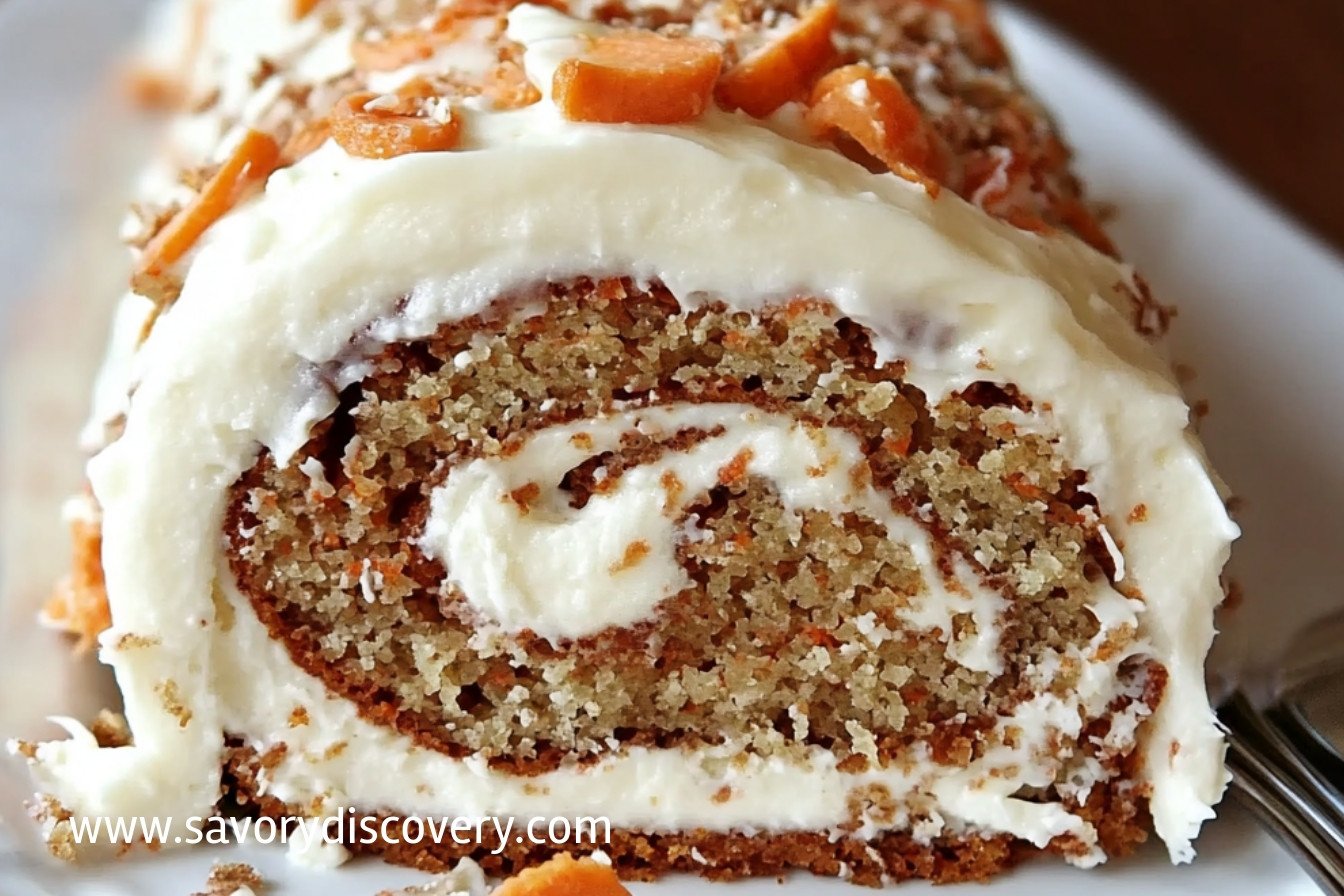 Gâteau roulé aux carottes et crème au fromage