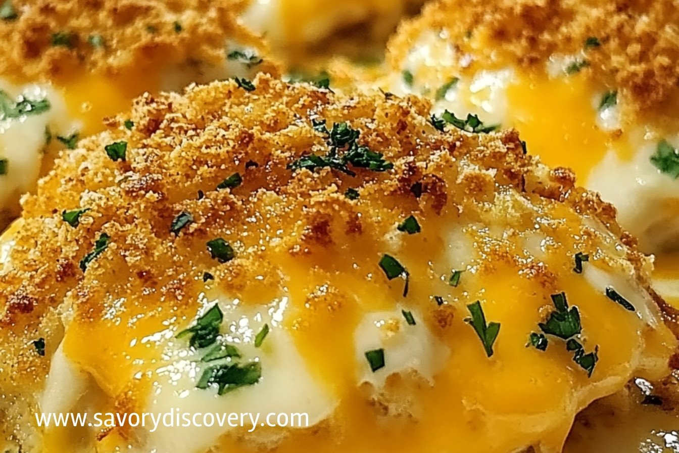 Poulet au cheddar croustillant au four आसान