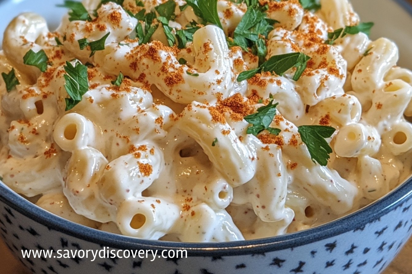 Salade de macaroni crémeuse classique et savoureuse