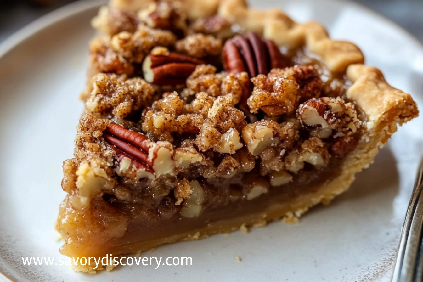 Tarte aux noix de pécan avec streusel savoureux