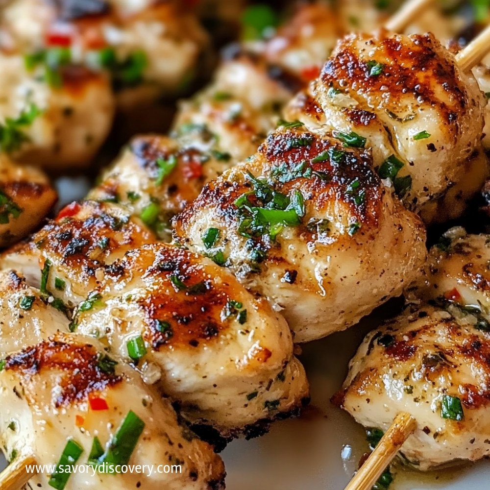 Brochettes de Poulet à l'Ail et Parmesan