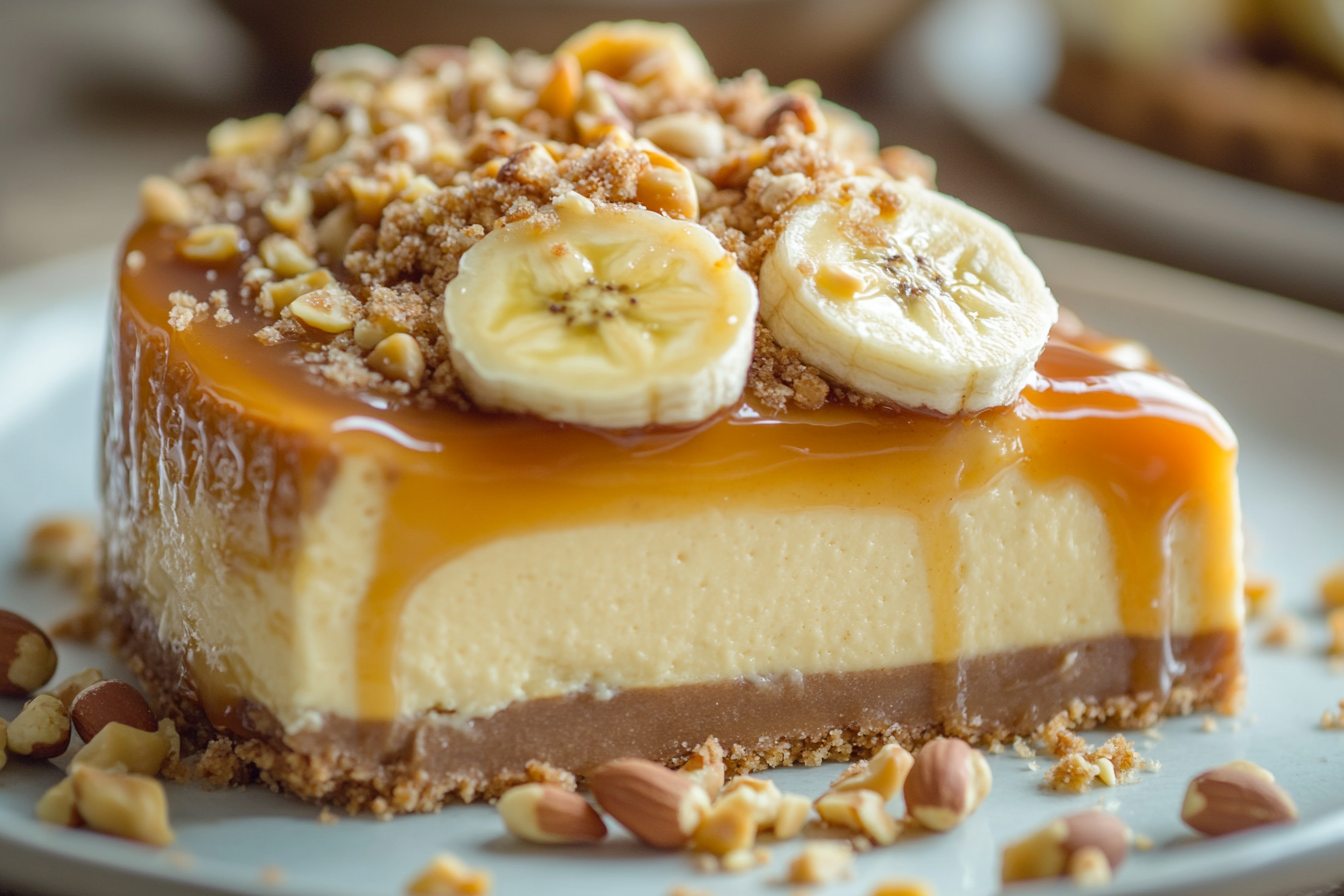 Cheesecake Banane Caramel Cacahuète