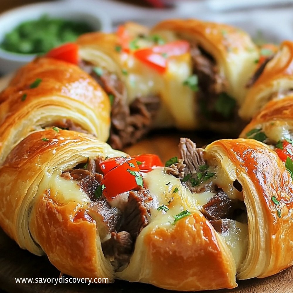 Couronne de crescent au cheesesteak de Philly