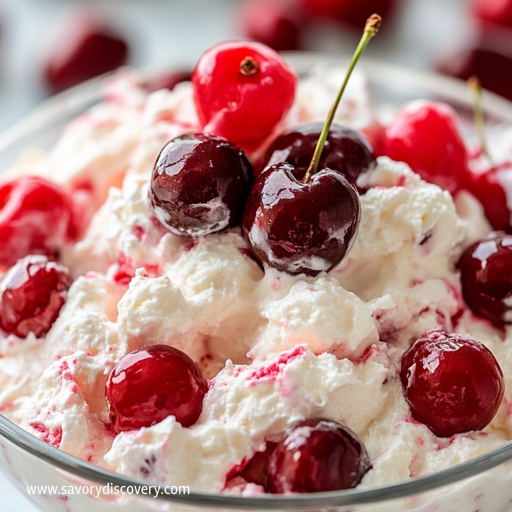 Fluff à la cerise et au fromage frais