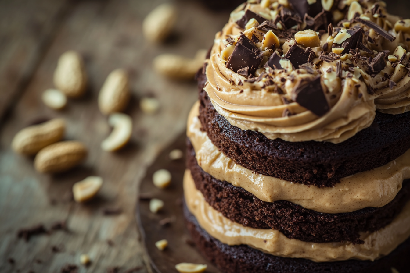 Gâteau à la cacahuète et chocolat