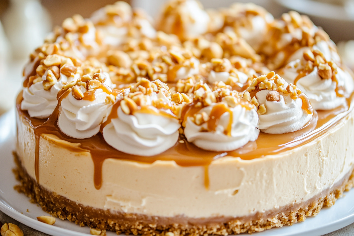 Gâteau au fromage au beurre de cacahuète sans cuisson