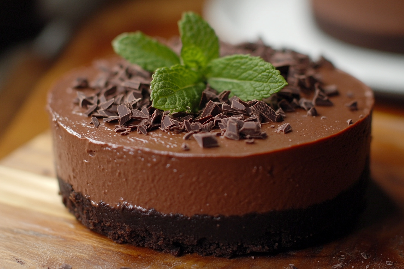 Gâteau au fromage chocolat menthe