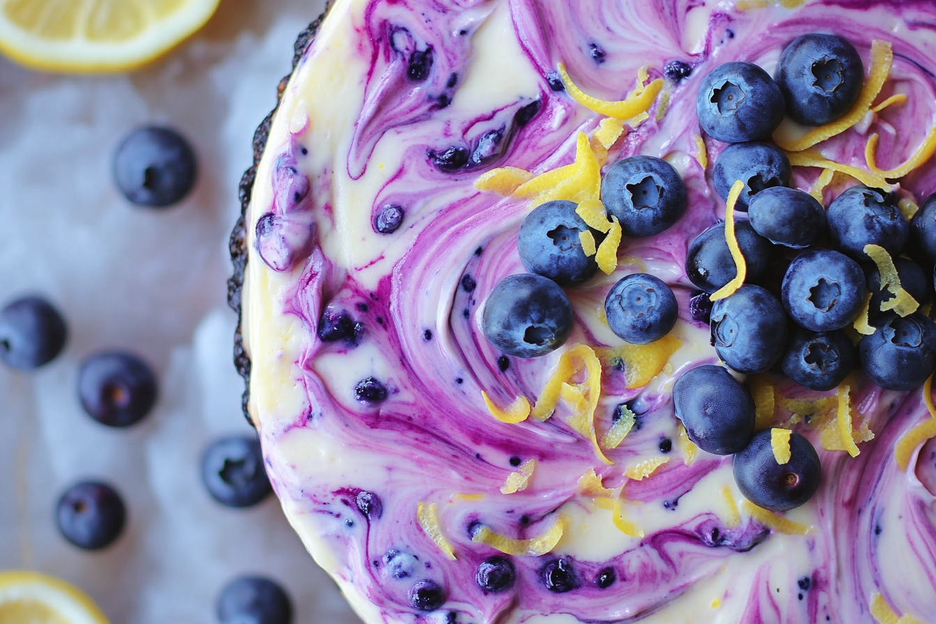 Gâteau au fromage citron et myrtille