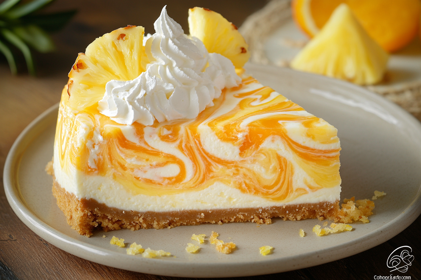 Gâteau au fromage orange-ananas sans cuisson