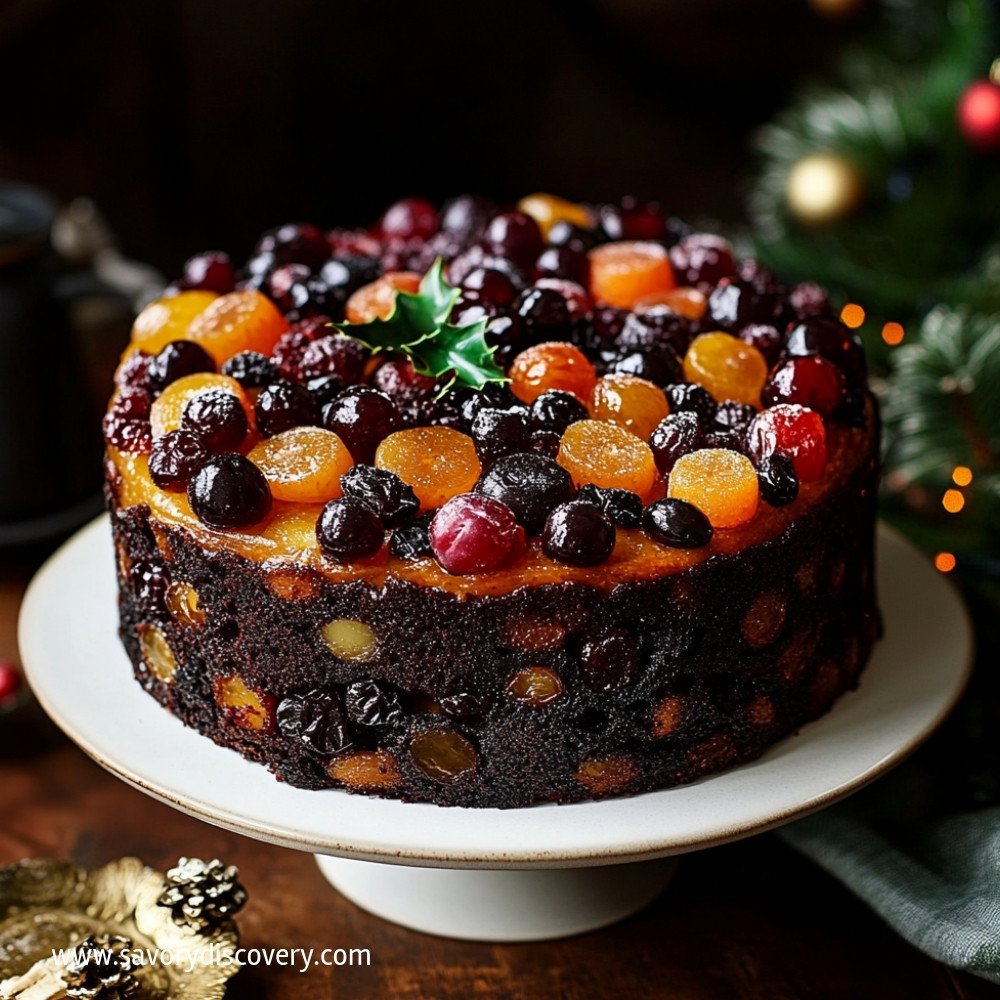 Gâteau de Noël aux fruits festifs délicieux