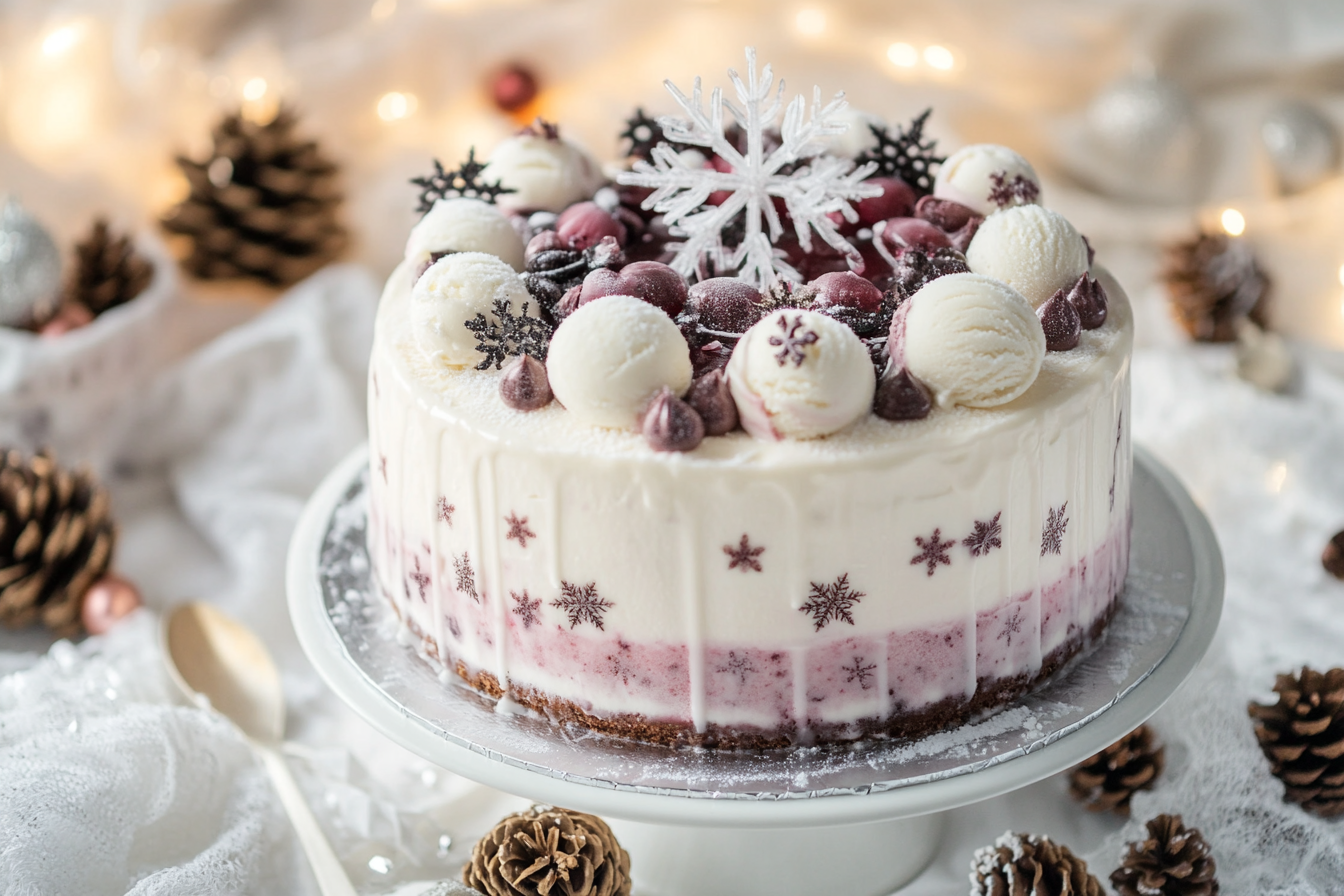 Gâteau de crème glacée hiver