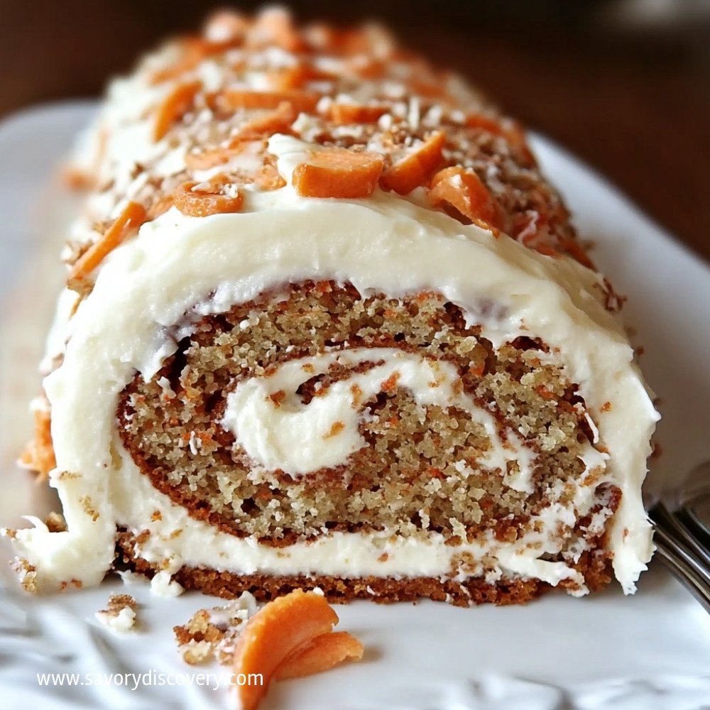 Gâteau roulé aux carottes et crème au fromage