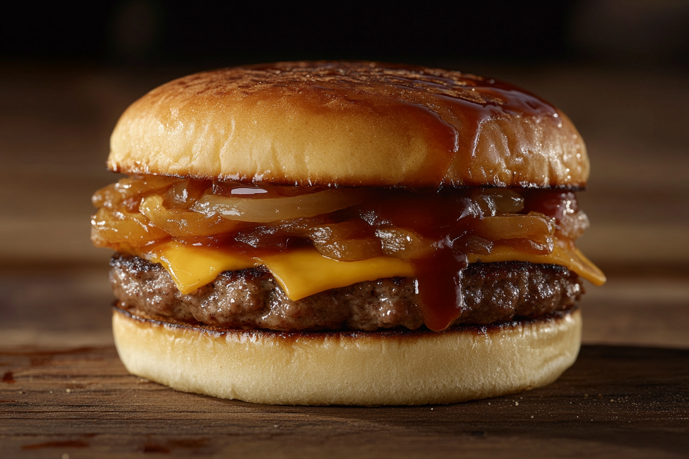 Hamburger Triple avec Oignons Caramélisés