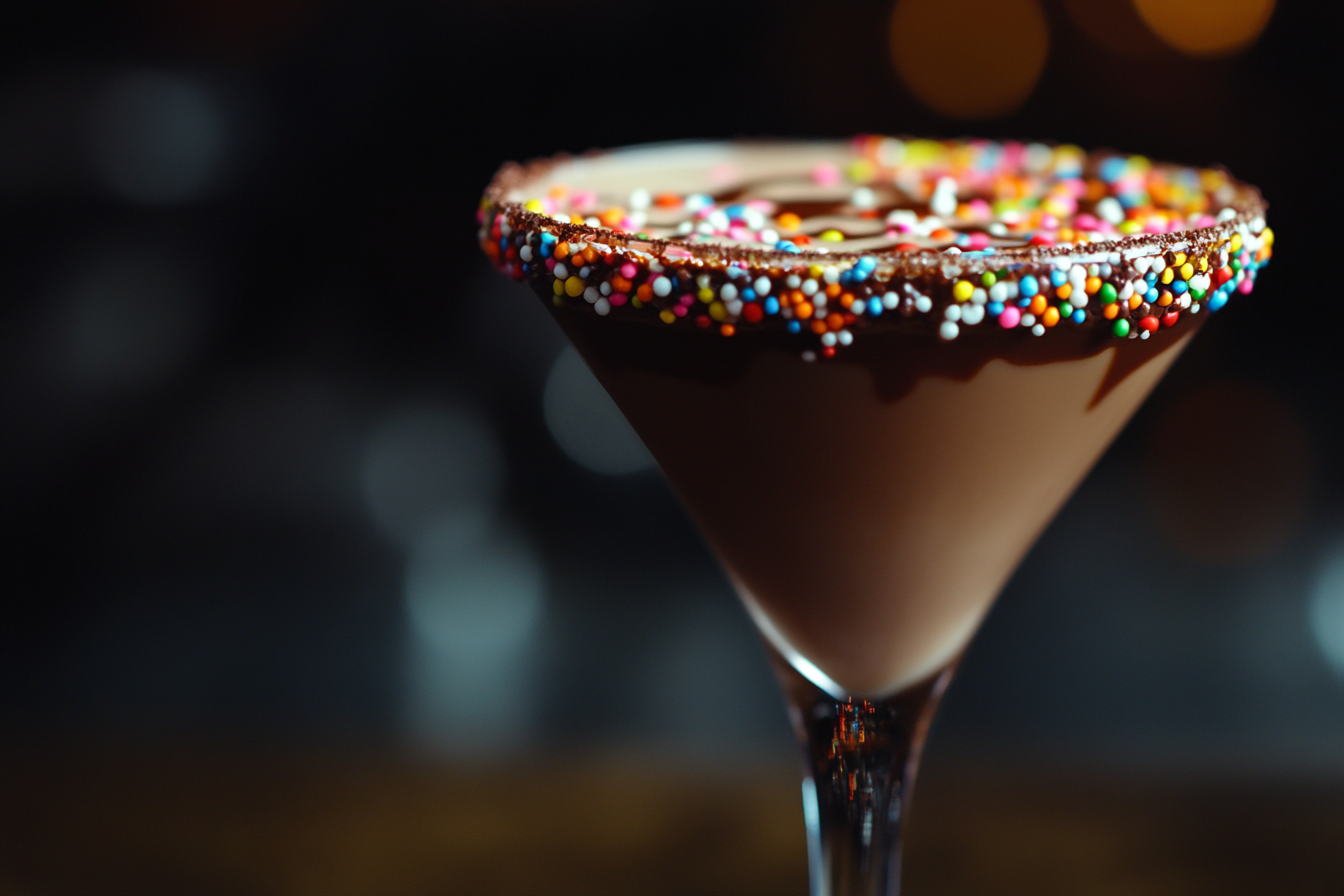 Martini au chocolat avec paillettes