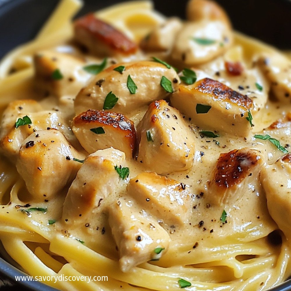 Pâtes crémeuses au poulet italien savoureuses