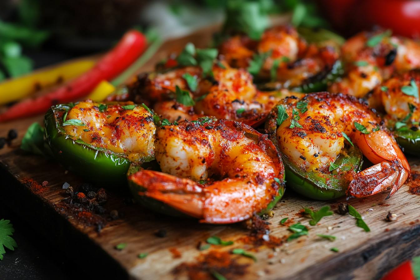 Piments jalapeños farcis au crevettes