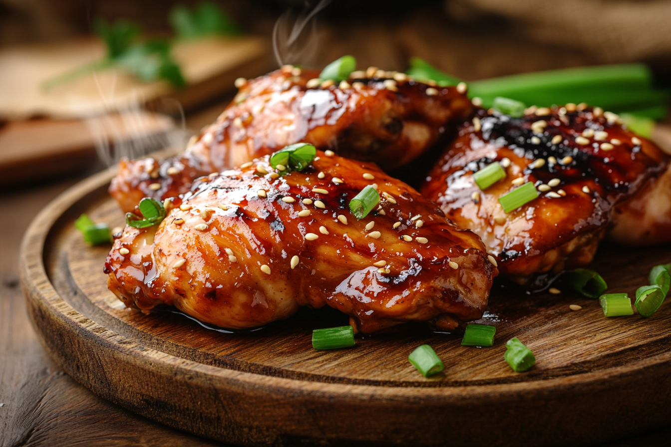 Poulet collant au miel et hoisin