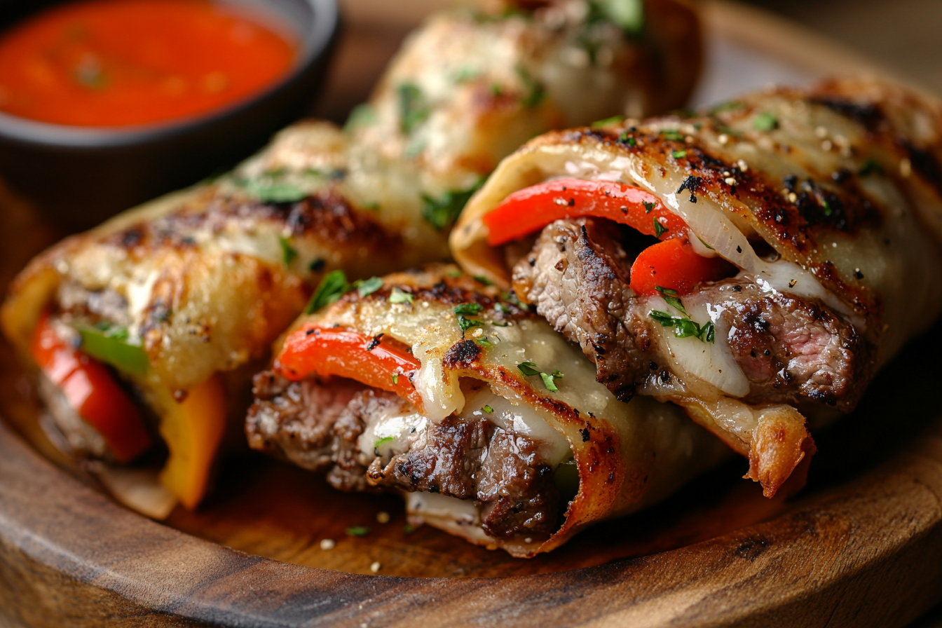 Rouleaux de cheesesteak philly