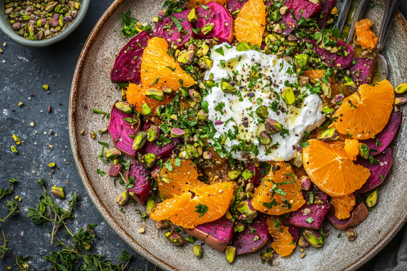 Salade de betterave et patate douce