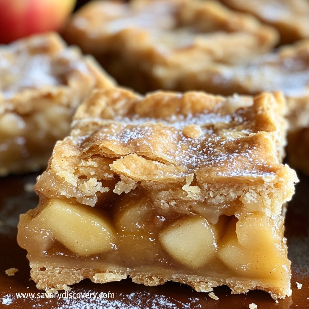 Barres de tarte aux pommes feuilletées délicieuses