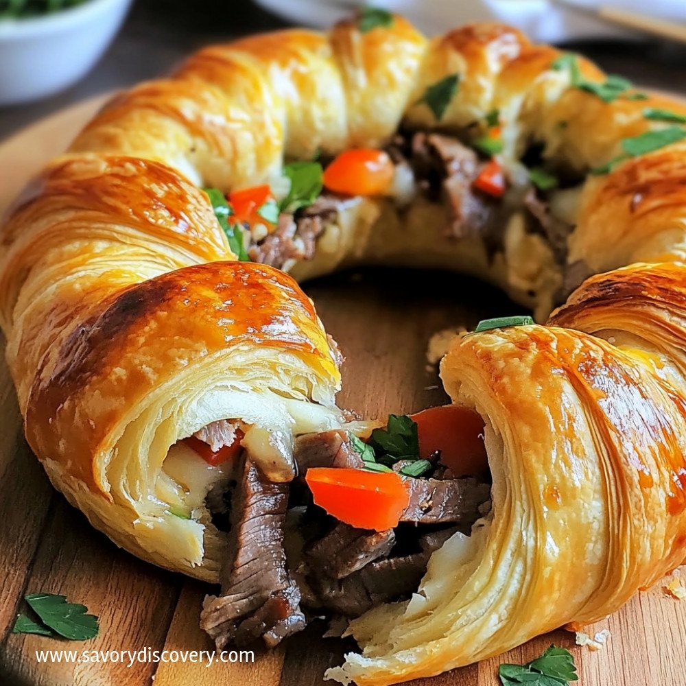 Couronne de crescent au cheesesteak de Philly