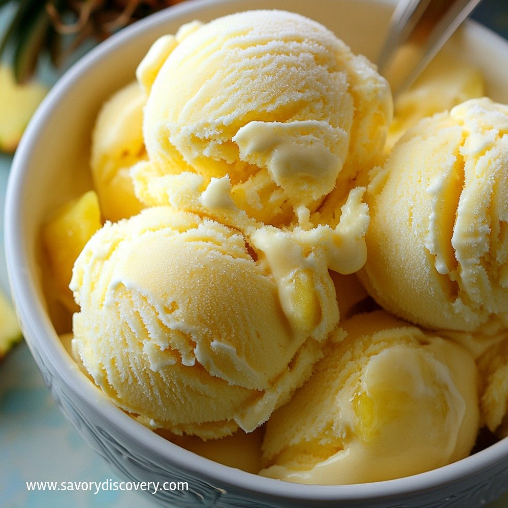 Crème glacée maison à l'ananas frais