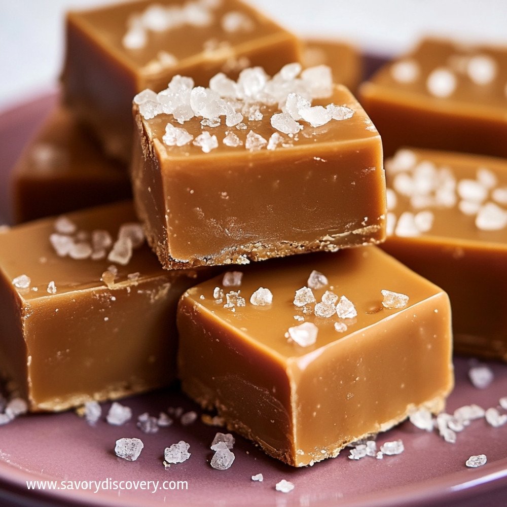 Délicieux fudge au caramel salé maison