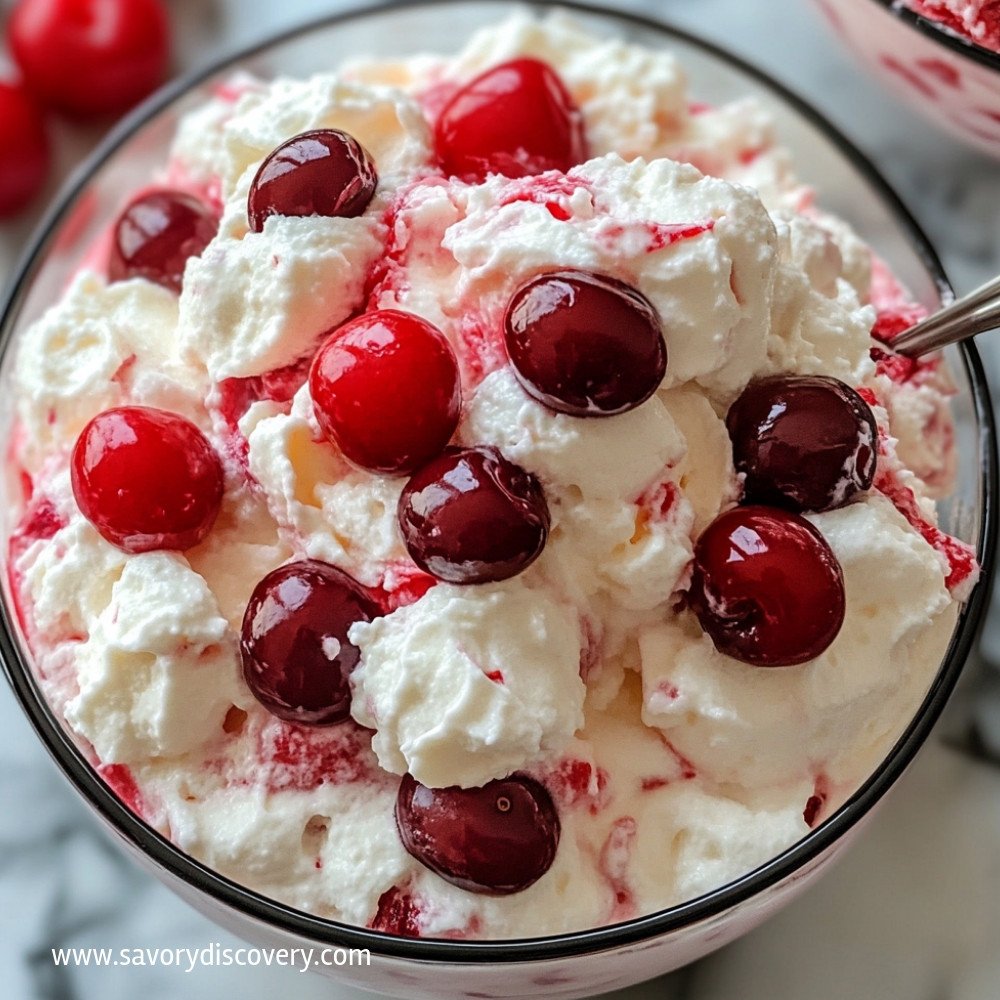 Fluff à la cerise et au fromage frais
