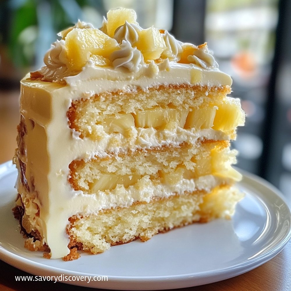 Gâteau au chocolat blanc et ananas succulent