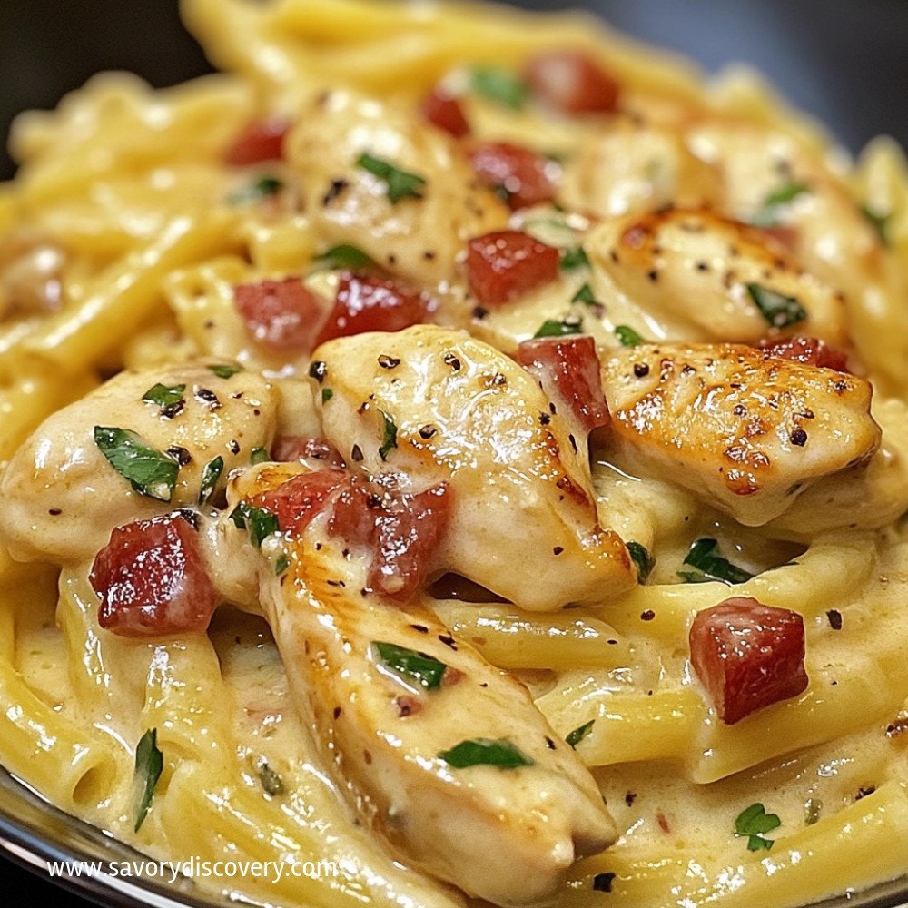 Pâtes crémeuses au poulet italien savoureuses