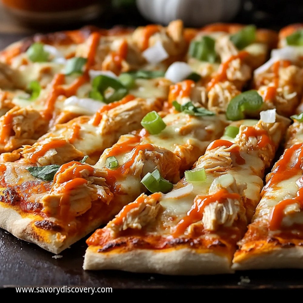 Pizza au poulet Buffalo : recette irrésistible !