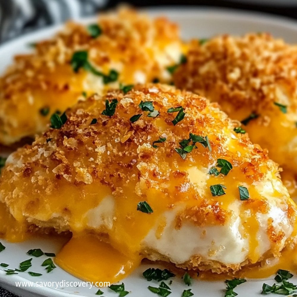 Poulet au cheddar croustillant au four आसान