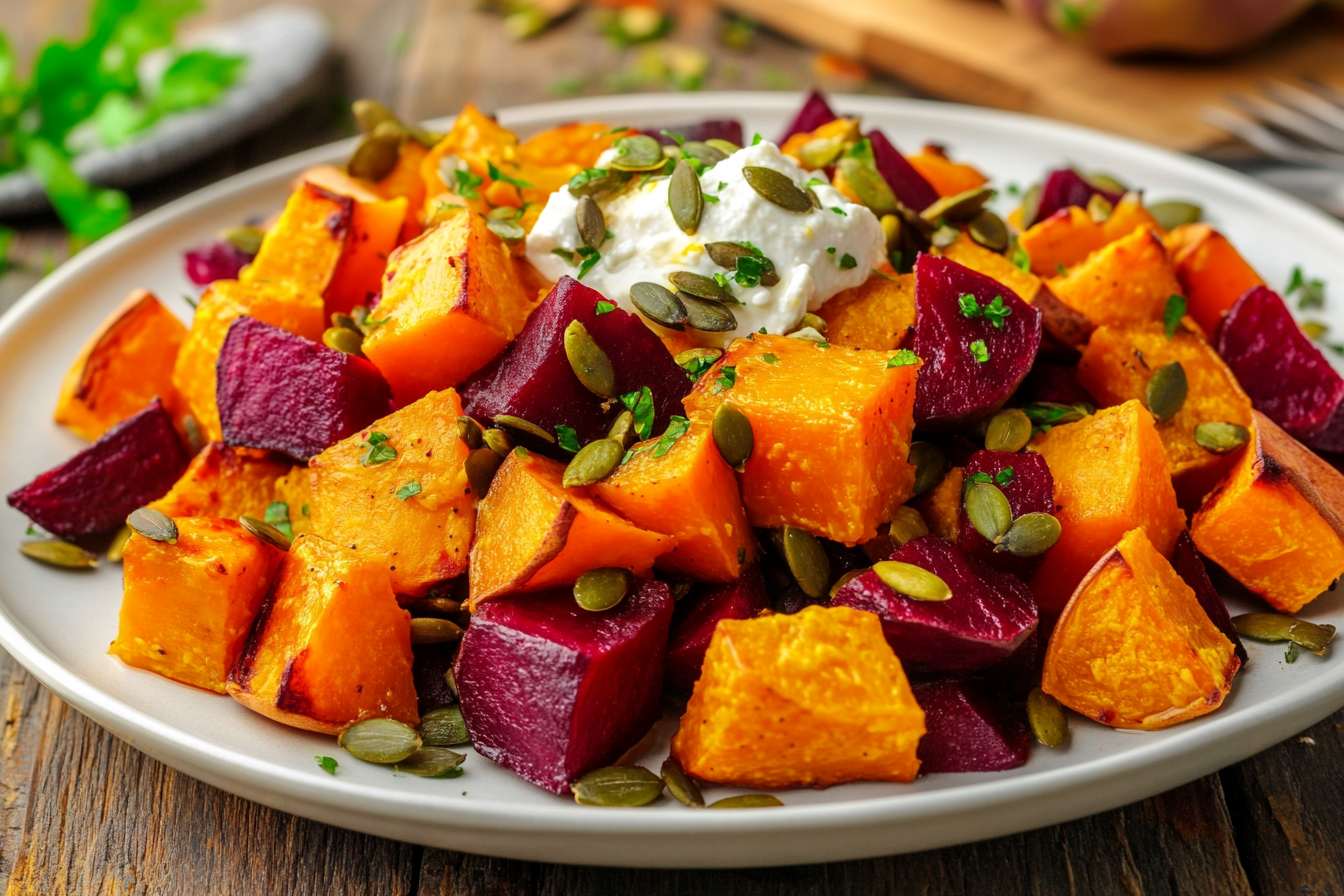 Salade de betterave et patate douce