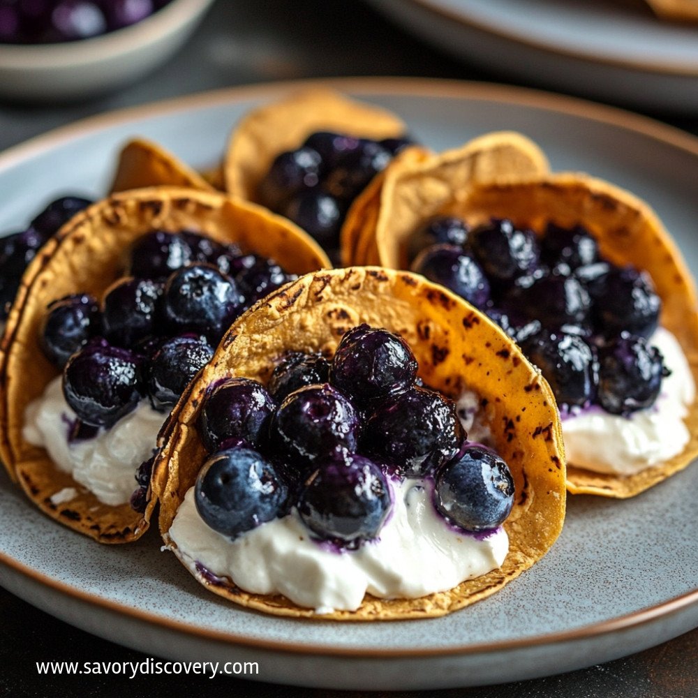 Tacos de cheesecake aux myrtilles irrésistibles