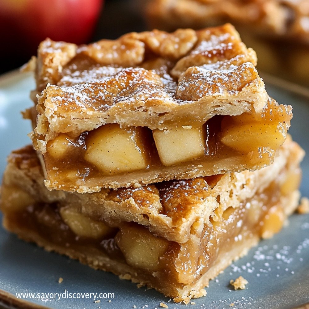 Barres de tarte aux pommes feuilletées délicieuses