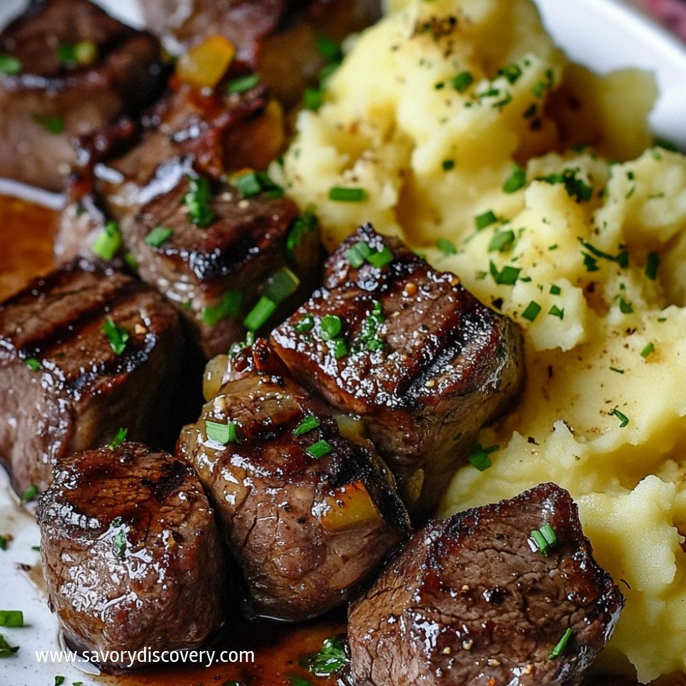 Bouchées de steak au beurre à l'ail