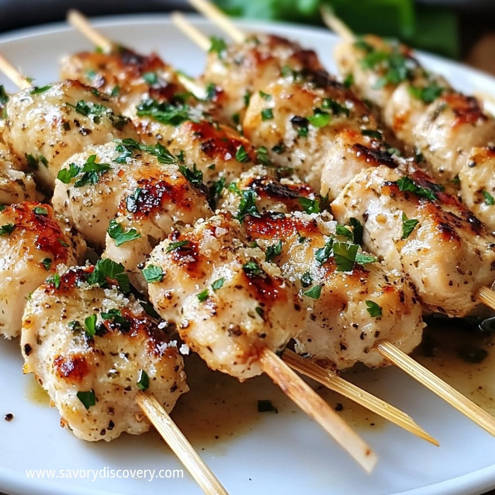 Brochettes de Poulet à l'Ail et Parmesan