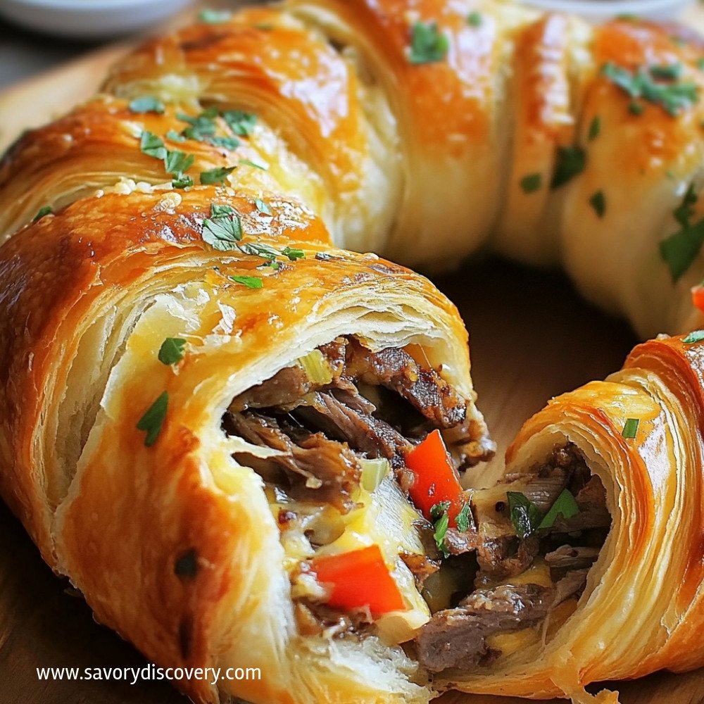 Couronne de crescent au cheesesteak de Philly