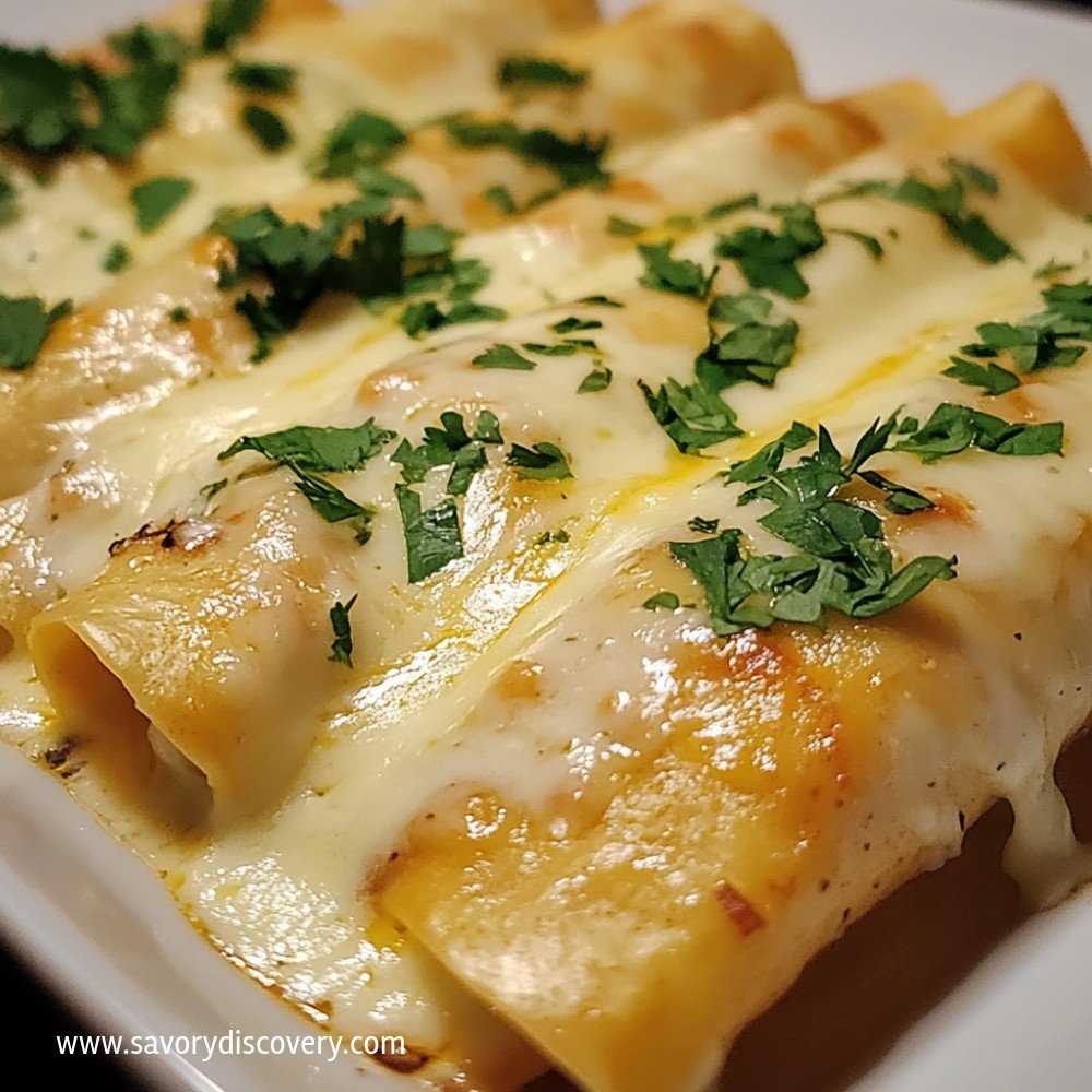 Enchiladas de poulet à la sauce blanche crémeuse