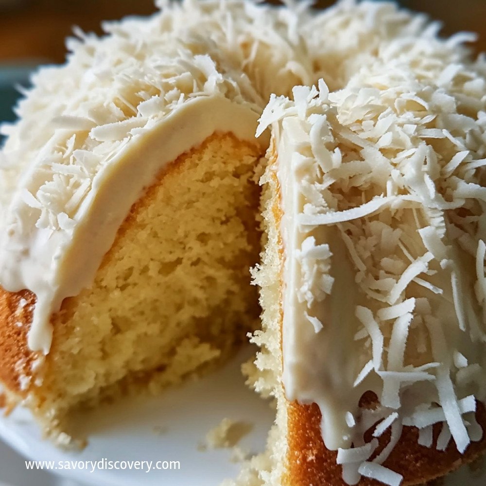 Gâteau Bundt au chocolat blanc et noix de coco