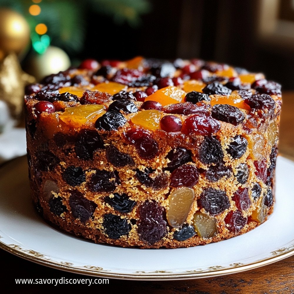 Gâteau de Noël aux fruits festifs délicieux